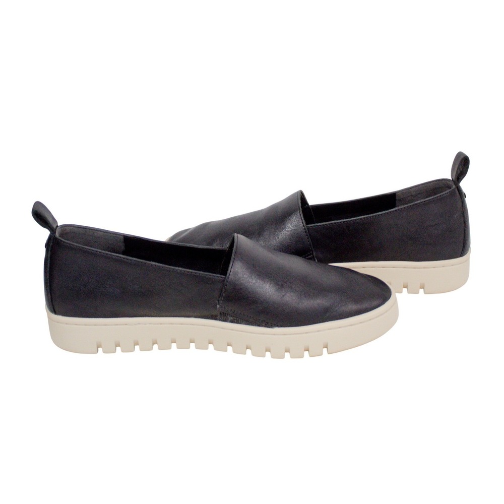 Vionic Uptown A-Line Black Leather Flats Arch Support Comfort Slip-On Shoes - Picture 9 of 12